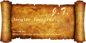 Jergler Tasziló névjegykártya